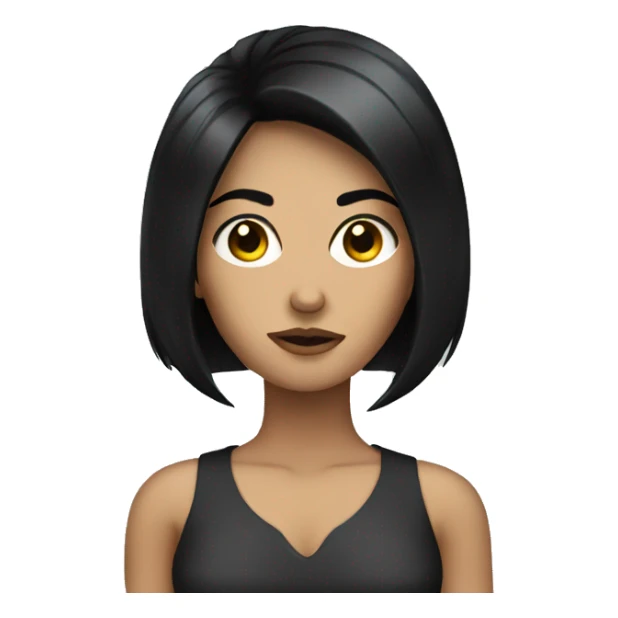 Lady with black hair that looks mean sticker