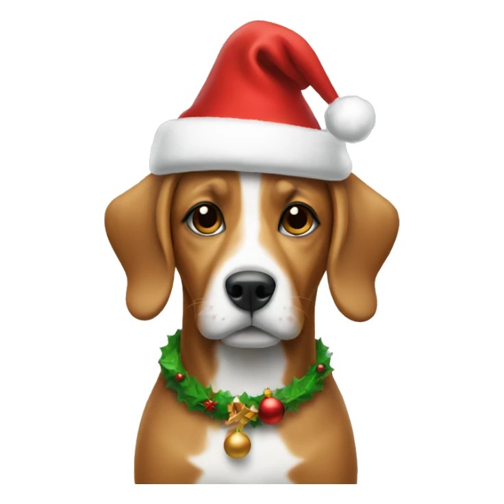 dog wearing a christmas hat sticker