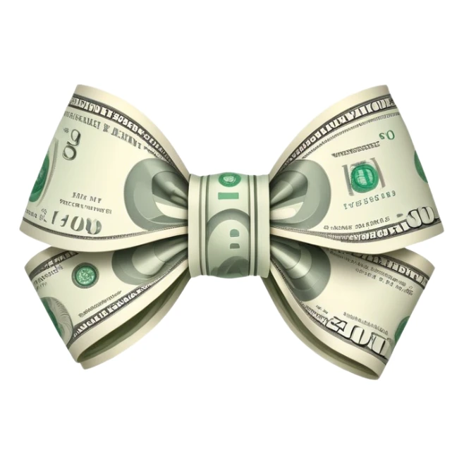 Bow and money  sticker