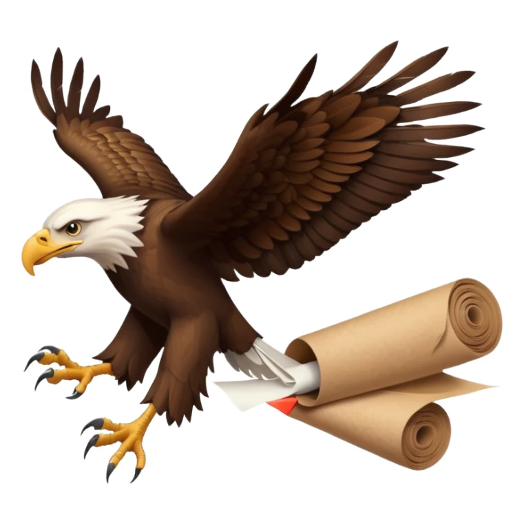 Eagle drag a roll of paper sticker