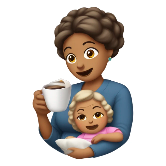 Mamá güera, cargando a su bebé niña güera con cabello café  sticker