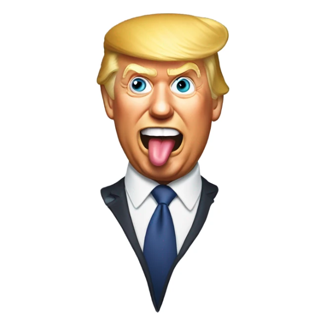 Donald trump sticking tounge out sticker