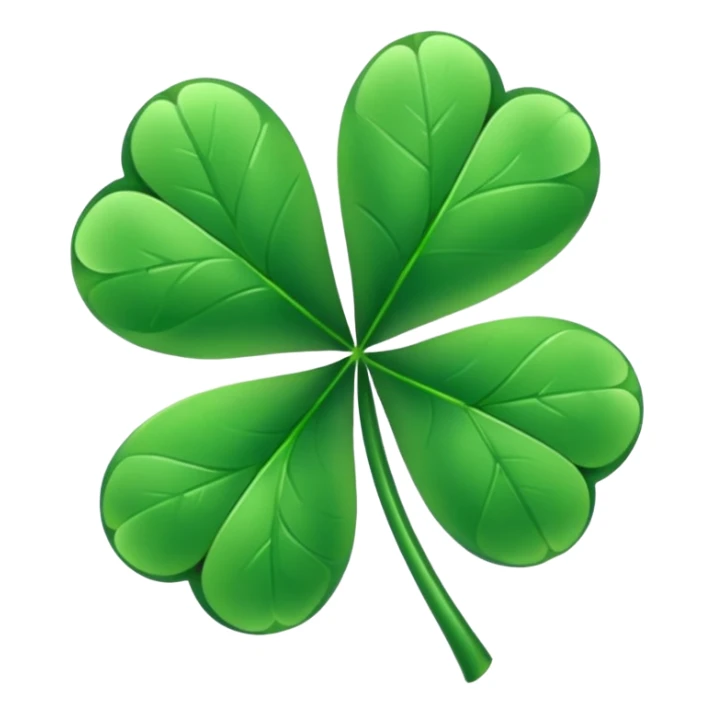 Lucky clover charm – green four-leaf clover. sticker