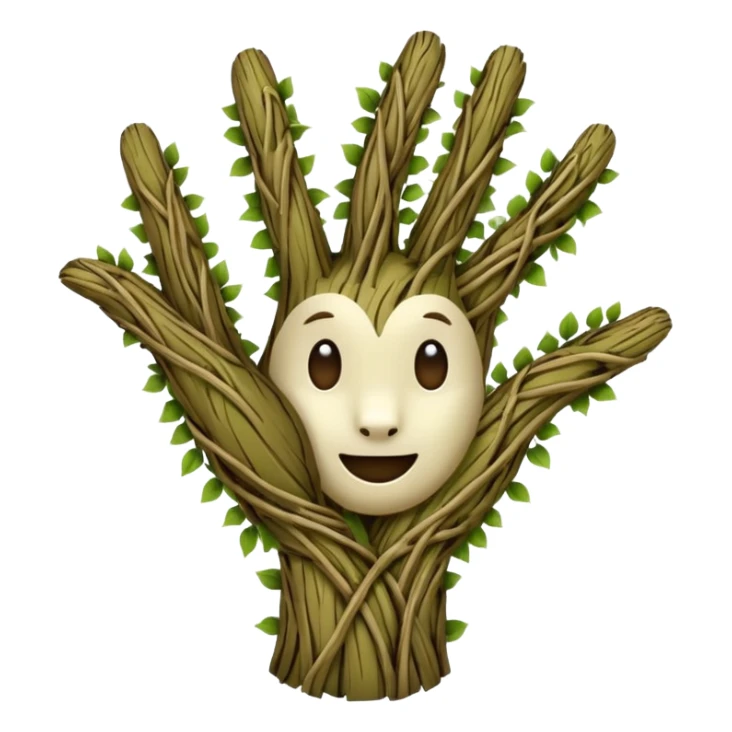 woodland spirit OK hand sign made of vines sticker