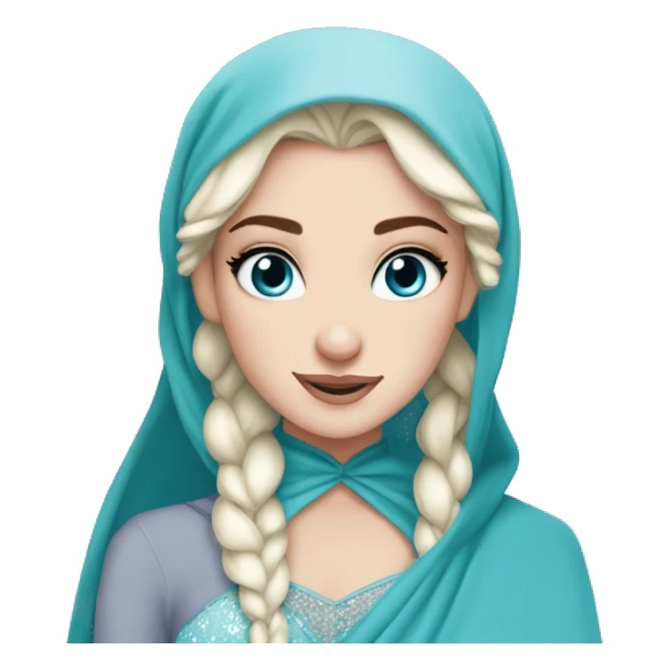 Hijabi elsa princess freckless blue eyes  sticker