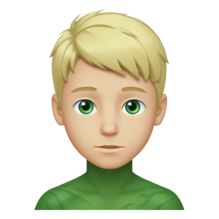 Boy with green skin, blond hair, blue eyes  sticker