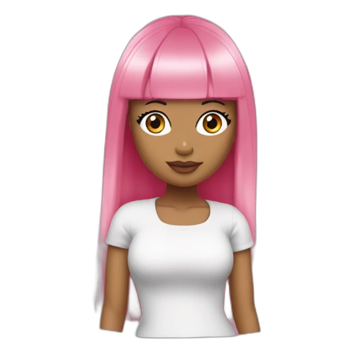 Nicki minaj with pink hair and fringe  sticker