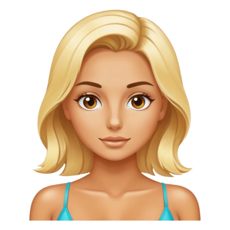 Blonde girl spray tanning  sticker