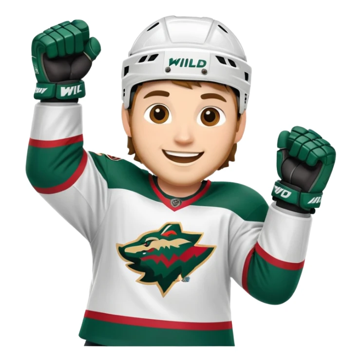 Minnesota wild ice hockey player celebrates goal  sticker