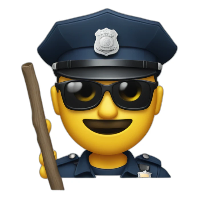 police officer with sunglasses and a stick sticker