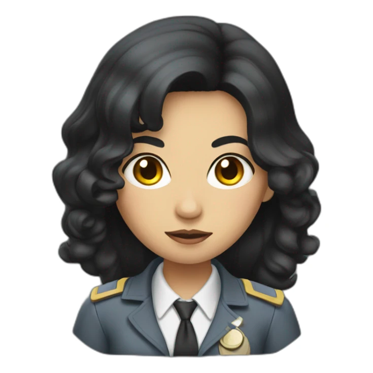 Detective woman with black hair sticker