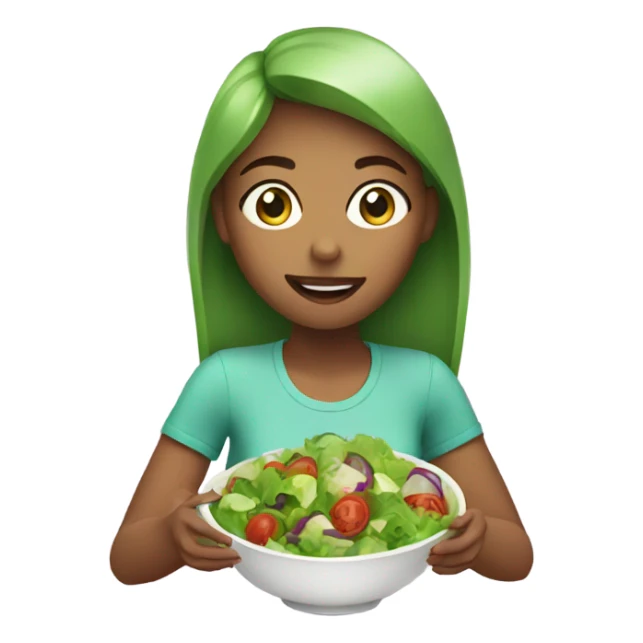 Girl eating salad sticker
