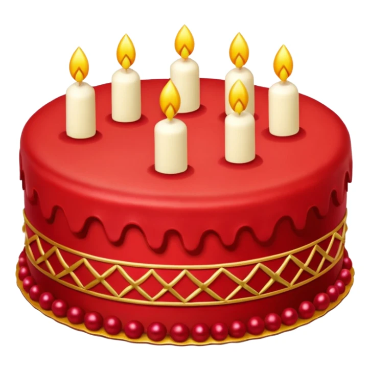 red cake with golden details sticker