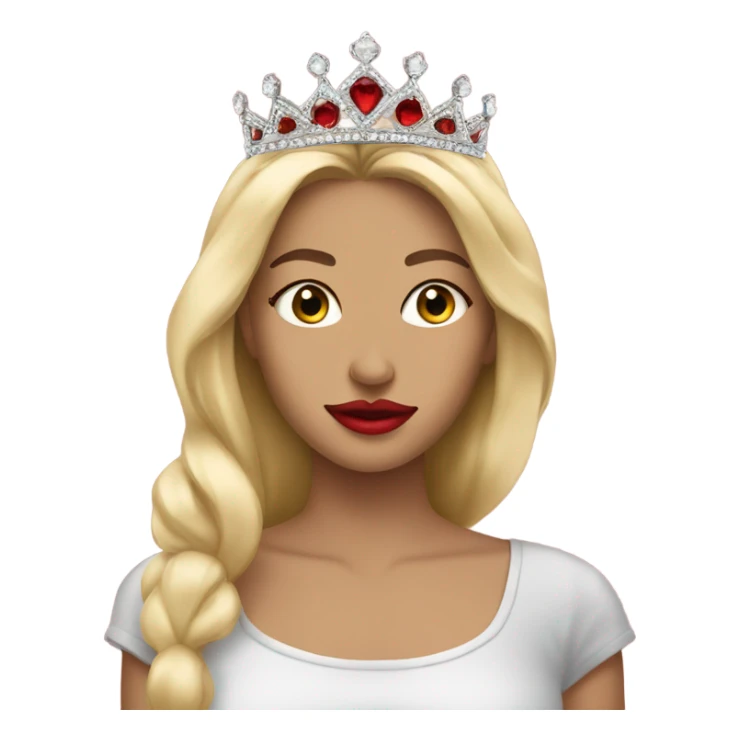 Tiara on a blonde girl with red lipstick  sticker