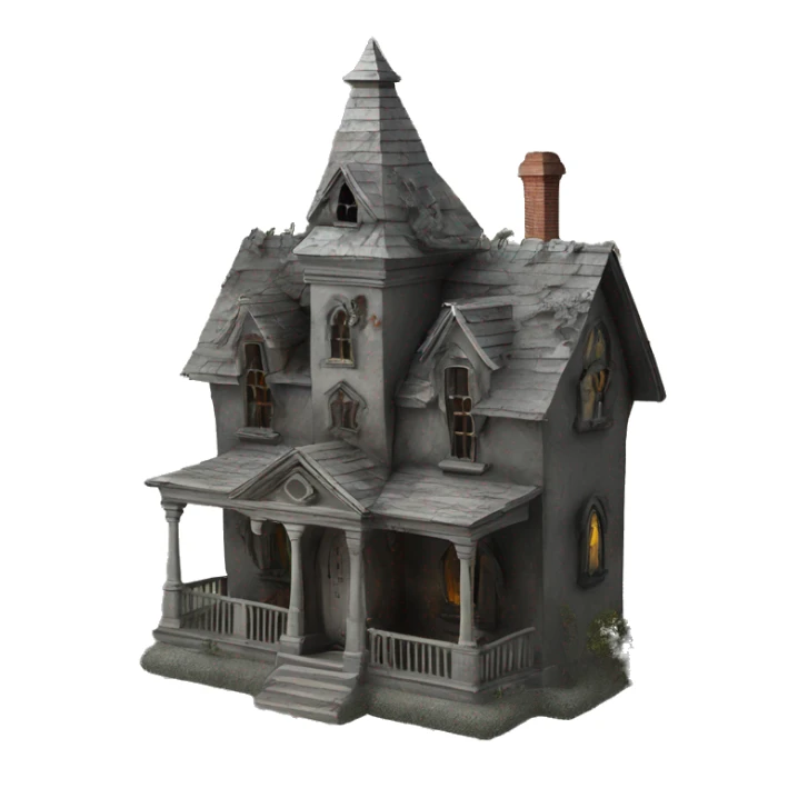 Haunting graveyard field pre-Victorian large mansion birdhouse  sticker