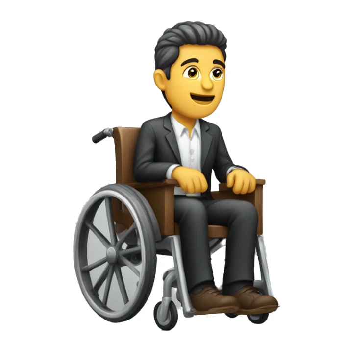 Hombre en silla de ruedas alsando pesa sticker