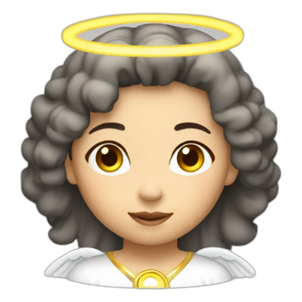 Asian female angel with halo sticker