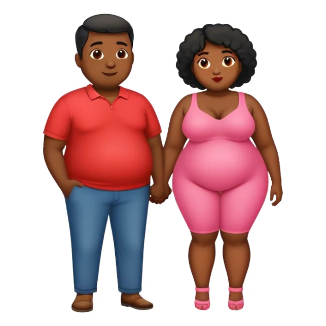 slim short man and fat black woman love sticker