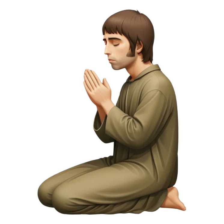 Liam Gallagher praying at the feet of Jesus  sticker