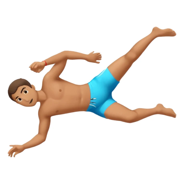 Man laying on his stomach and kicking his feet  sticker