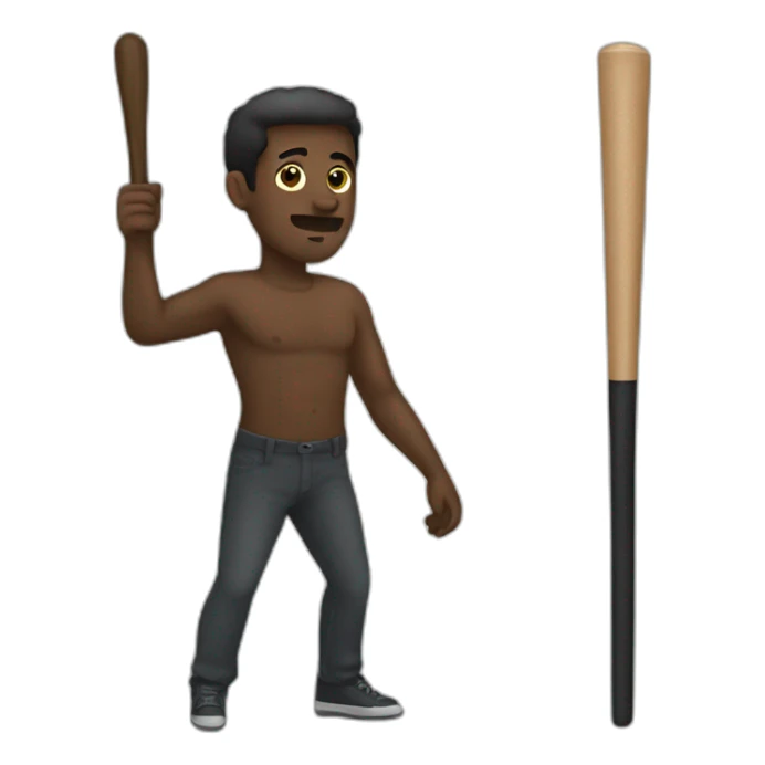 black man baton sticker