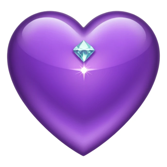 shiny purple heart with diamond sticker