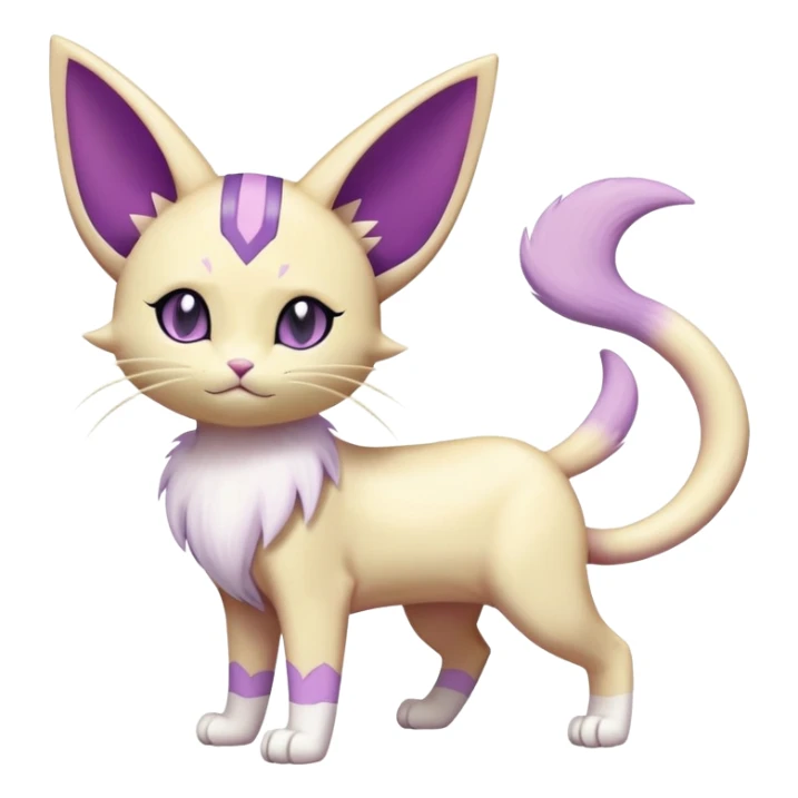 Espeon-Meowth-Skitty-Fakémon-hybrid-creature (full body)  sticker