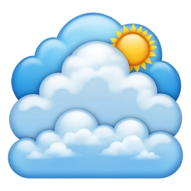 create an image of a sunny sky with blue clouds for professional linkedin background sticker
