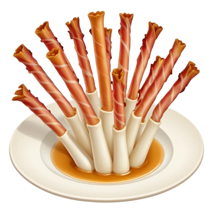 Plate of bacon enoki mushroom  sticker