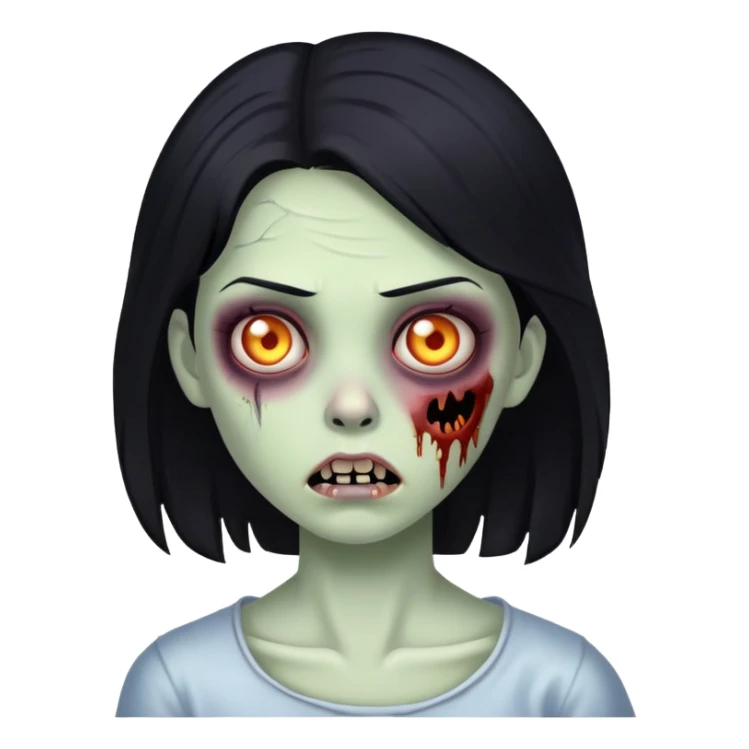 Zombie girl whit black hair sticker