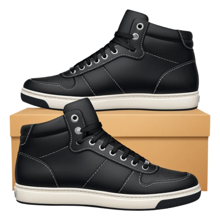 an ios genmoji for pair of black mid top sneakers sticker