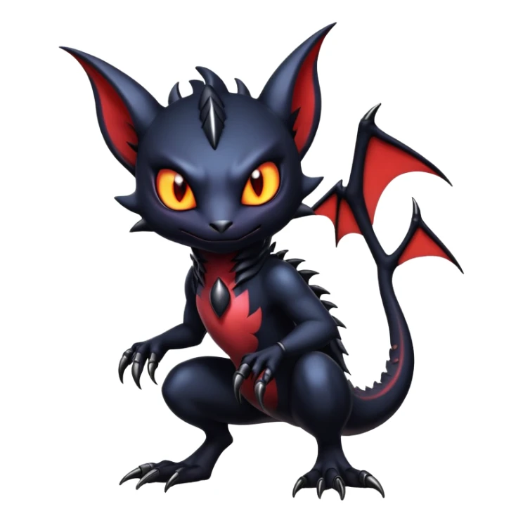 Shiny Epic Evil Badass Dark Gothic Noibat-Salandit-Litten-Hybrid sticker