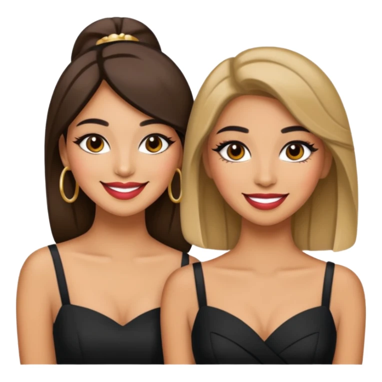 3 olive skin tone best friends. Glammed up, smiling  sticker