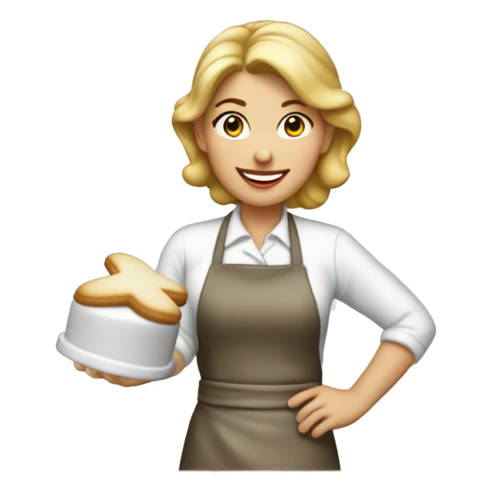 “Baker woman blonde making Christmas cookies” sticker