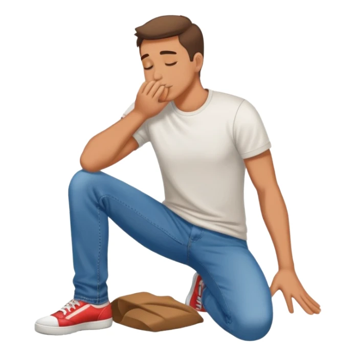 fully clothed man kissing the ground sticker