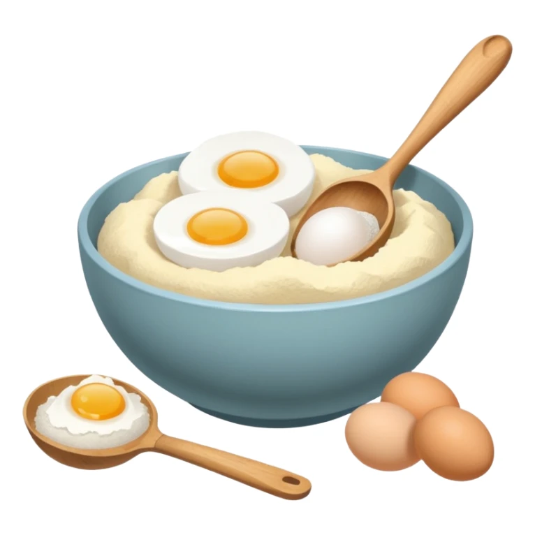 baking ingredients next to a mixing bowl sticker