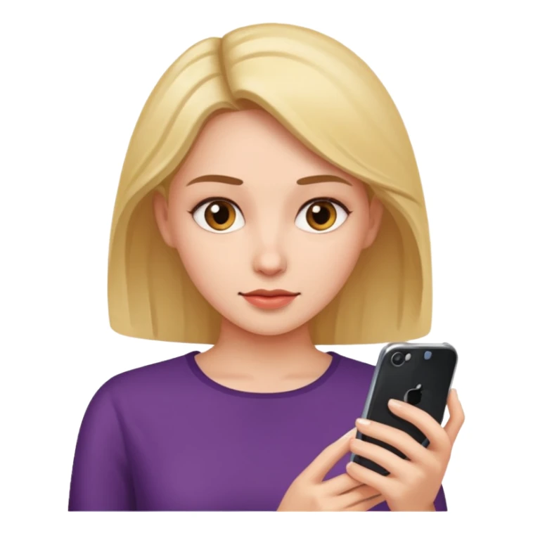 woman looking at phone sticker