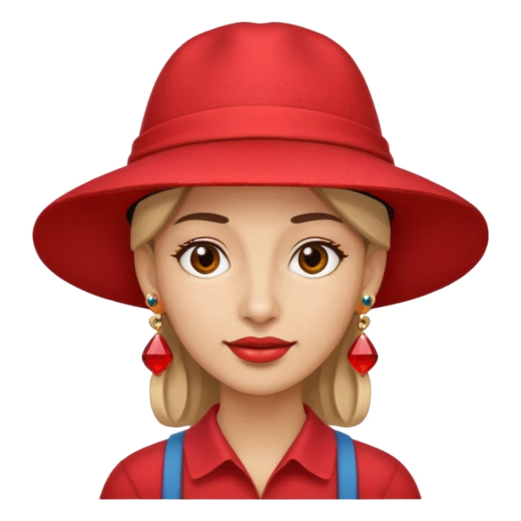 unique looking tourist with big unique red tourist hat and earrings sticker