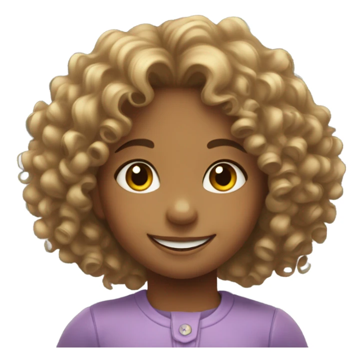 Little girl with curly hair sticker