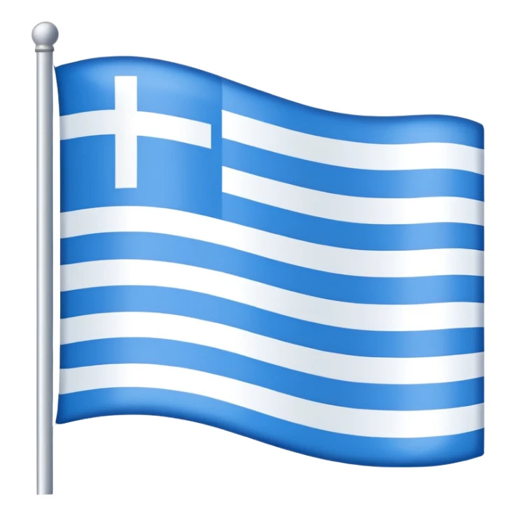 emoji Flag with 3 simple  horizontal lines: white, blue, white, equal one to another sticker