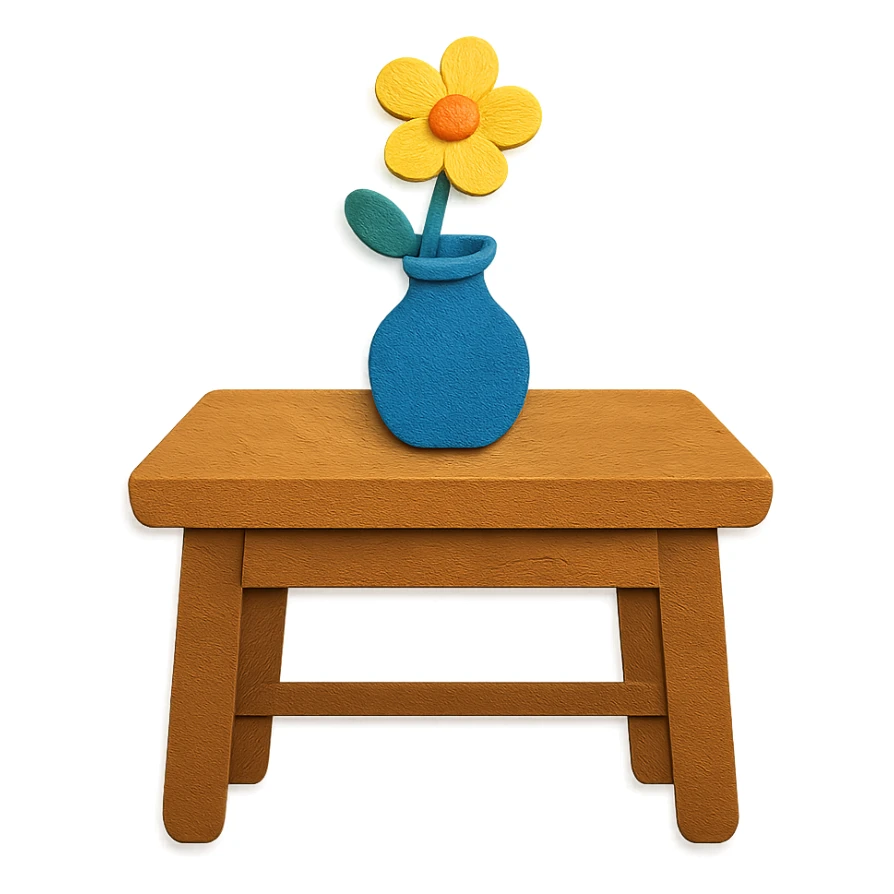 paper craft style planned furniture, cut-out look, layered paper effect sticker