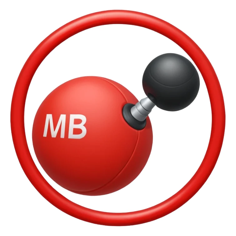 Pull-ball with MB written in the circle in on it sticker