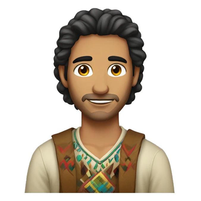 Half indigenous mexican half european spaniard handsome man sticker