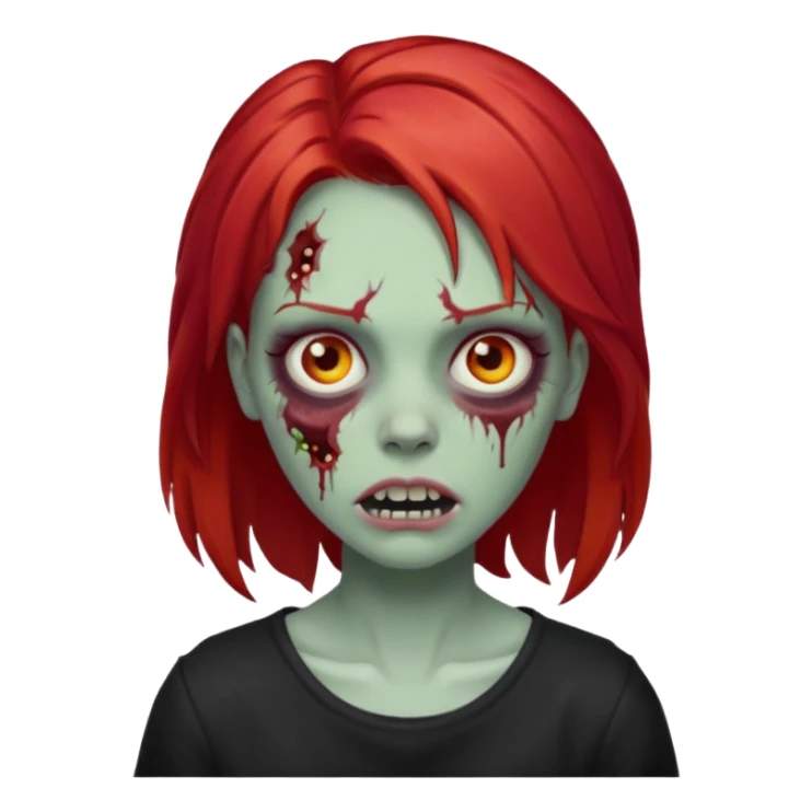 zombie girl whit red hair sticker