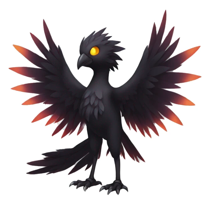 Fantasy legendary dark bird shadow-type-Phoenix Fakemon full body sticker