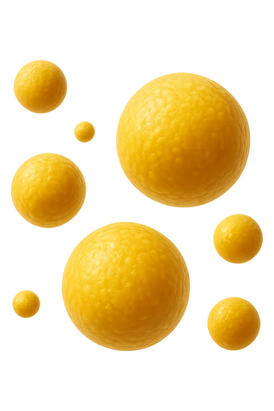 adipociti (cellule gialle) anatomiche realistiche fluttuano in aria sticker