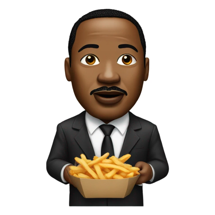 Martin Luther king jr eating fries sticker