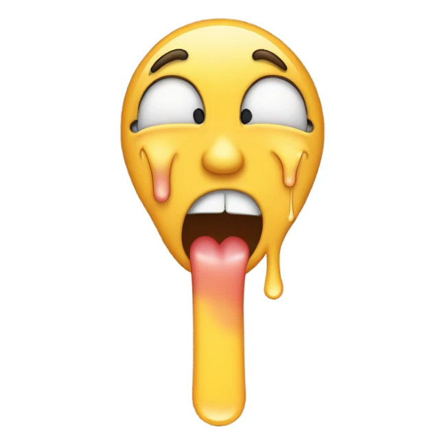 crying emoji sticking up both middle finger with its tounge out sticker