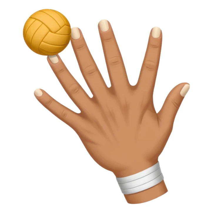 hand with volleyball bands on fingers sticker