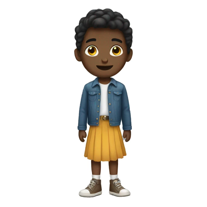 boy wearing skirt sticker